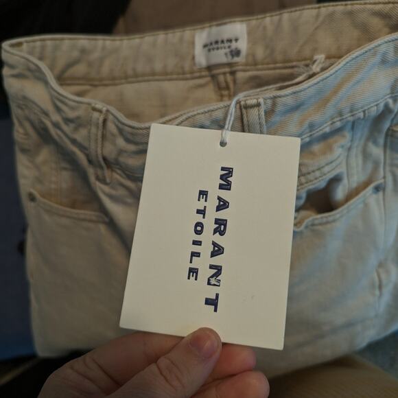 NWT Isabel Marant Etoile Ecru Vendelia Straight Jeans Size 32 00 - Picture 7 of 10